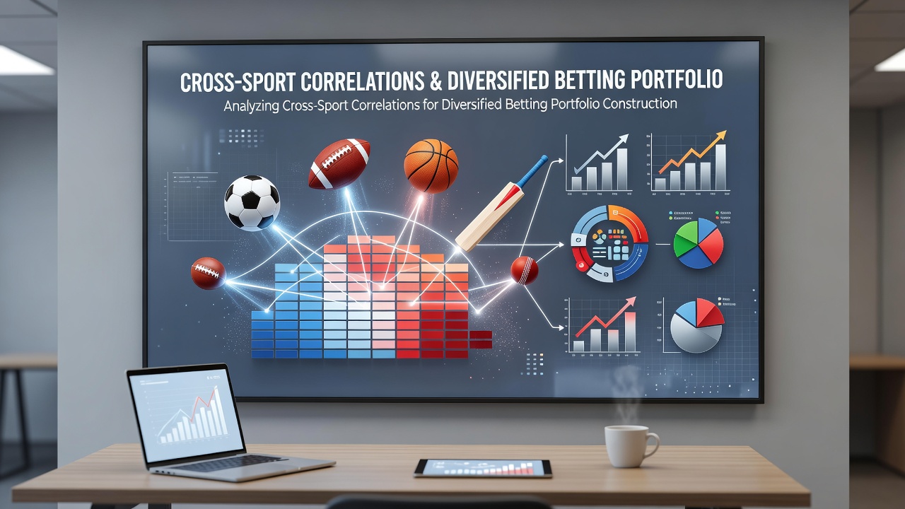 Chart displaying correlation coefficients between major sports betting markets including soccer, basketball, and tennis outcomes over multiple seasons