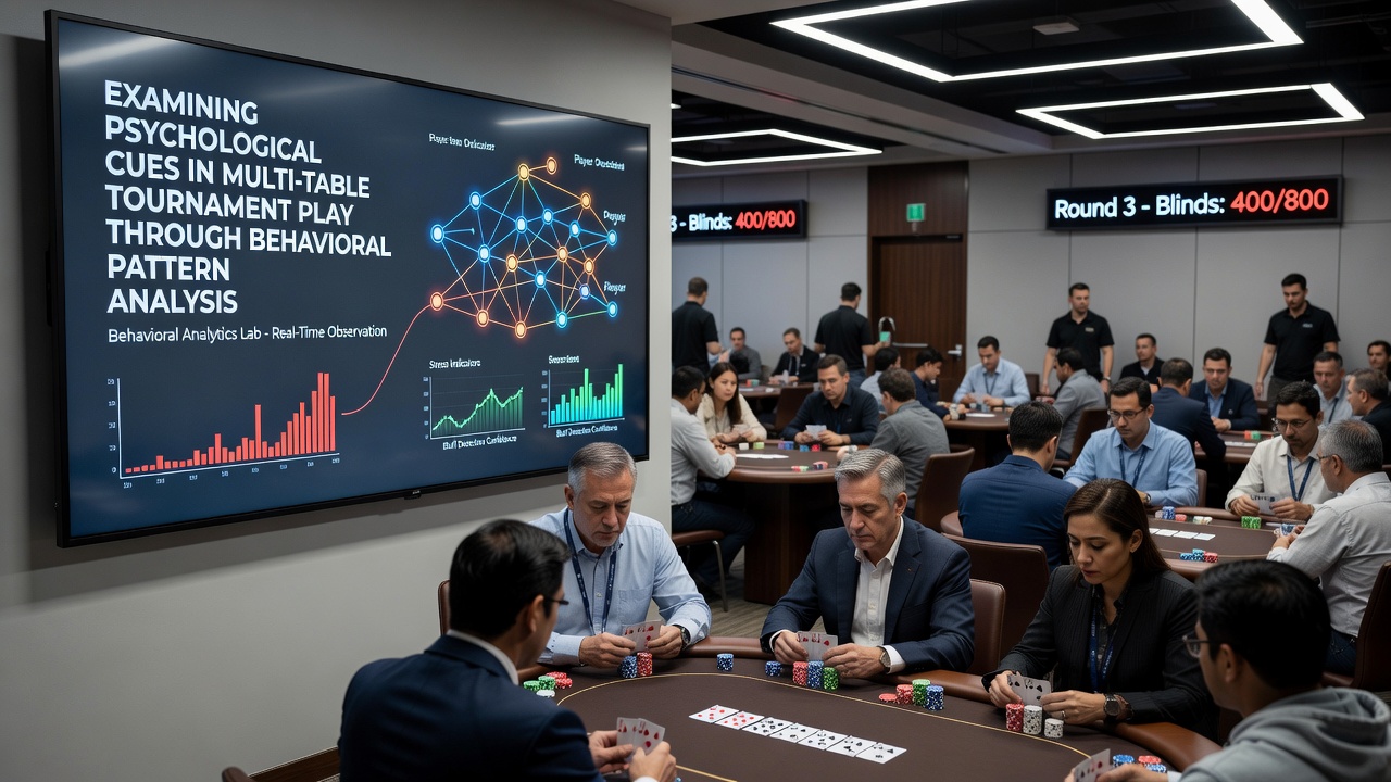 Data visualization screen showing poker statistics and behavioral pattern overlays