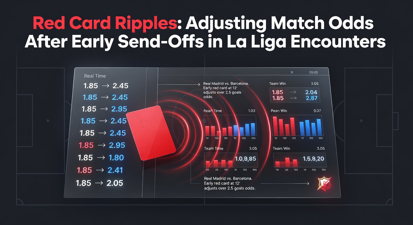 A tense La Liga match moment where a referee brandishes a red card to a player, crowd reacting in shock