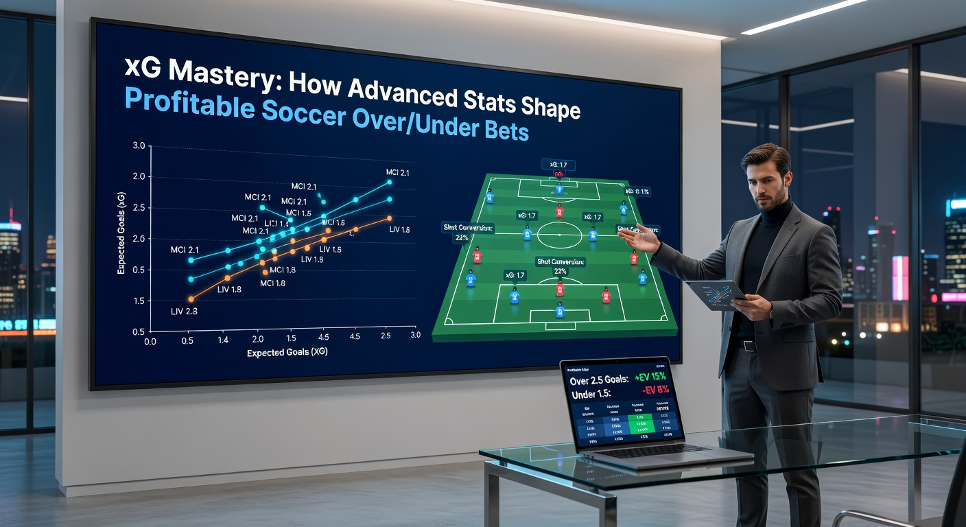 Dynamic visualization of expected goals (xG) heatmap overlay on a soccer pitch, highlighting shot quality and total goal probability in a recent Premier League match