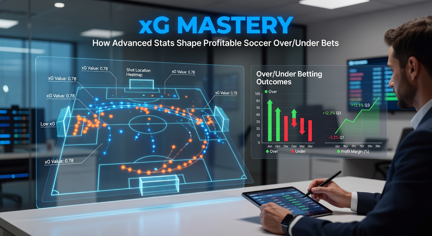 Line graph comparing actual goals versus xG totals across multiple soccer leagues, illustrating predictive accuracy for over/under betting lines